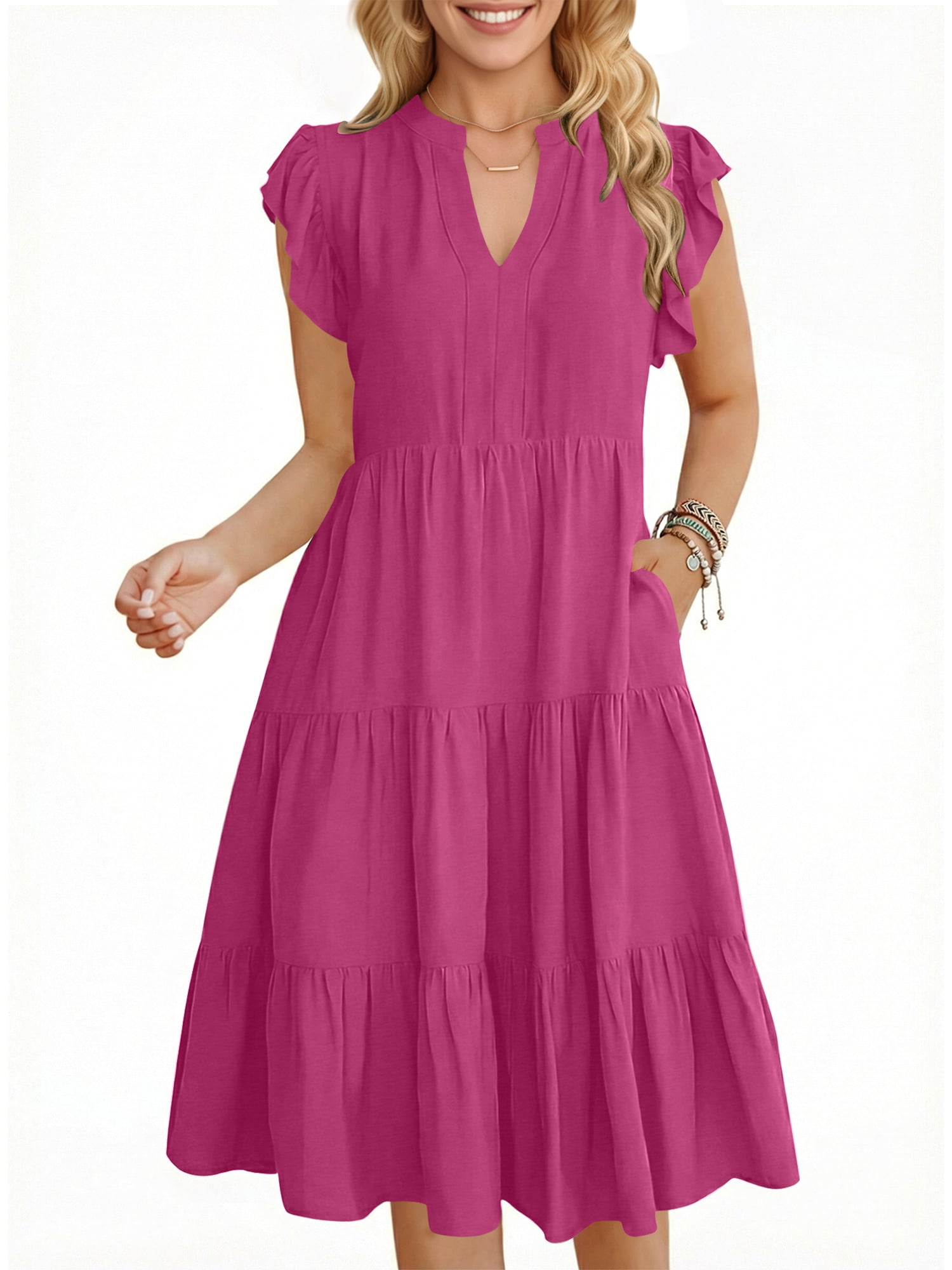 slim fit dress slacks Walmart Frontwalk Fall Dresses For Women 2024 Lapel Neck Button Long S –  VinNews Recommendations main image 0