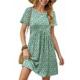thumbnail image 1 of UVN Summer Dresses for Women Short Sleeve Pleated Midi Dress Casual Tunic Dresses with Pockets, 1 of 9