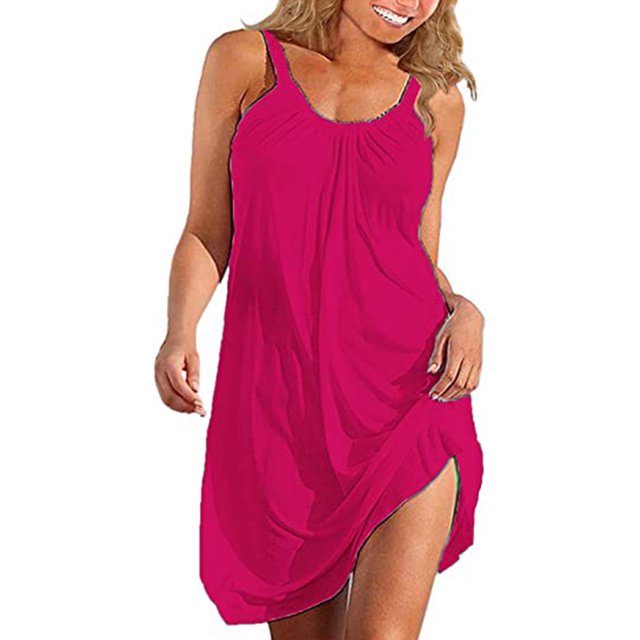 UVN Summer Swimsuit Cover Up for Women Swimwear Black Halter Dress