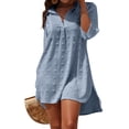 thumbnail image 1 of SHINE UP Summer Swimsuit Coverups for Womens Chiffon Bikini Swimwear Beach Cover-Ups Ladies Loose Pom Pom Shirt Dress, 1 of 7