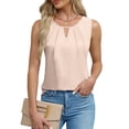 thumbnail image 1 of UVN Summer Tank Tops for Women Crewneck Sleeveless Dressy Work Blouses Casual Flowy Shirts, 1 of 9