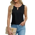thumbnail image 1 of UVN Summer Tank Tops for Women Crewneck Sleeveless Dressy Work Blouses Casual Flowy Shirts, 1 of 9