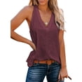 thumbnail image 1 of UVN Summer Tank Tops for Women V Neck Sleeveless T Shirts Loose Casual Basic Top, 1 of 7