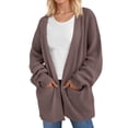 thumbnail image 1 of UVN Sweaters for Women Fall Winter Open Front Cardigans Long Sleeve Oversized Casual Soft Knit Outerwear Coats with Pockets, 1 of 9