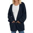 thumbnail image 1 of UVN Sweaters for Women Fall Winter Open Front Cardigans Long Sleeve Oversized Casual Soft Knit Outerwear Coats with Pockets, 1 of 9