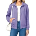 thumbnail image 1 of UVN Sweatshirts Jackets for Women Long Sleeve Lapel Zip Up Coats Ladies Trendy Fall Casual Outerwear Tops with Pockets, 1 of 9
