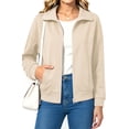 thumbnail image 1 of UVN Sweatshirts Jackets for Women Long Sleeve Lapel Zip Up Coats Ladies Trendy Fall Casual Outerwear Tops with Pockets, 1 of 9