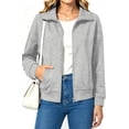 thumbnail image 1 of UVN Sweatshirts Jackets for Women Long Sleeve Lapel Zip Up Coats Ladies Trendy Fall Casual Outerwear Tops with Pockets, 1 of 9