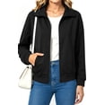 thumbnail image 1 of UVN Sweatshirts Jackets for Women Long Sleeve Lapel Zip Up Coats Ladies Trendy Fall Casual Outerwear Tops with Pockets, 1 of 9