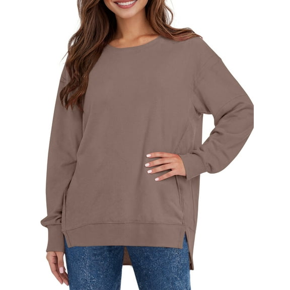 UVN Sweatshirts for Women Long Sleeve Pullover Fall Crewneck Oversized Tops