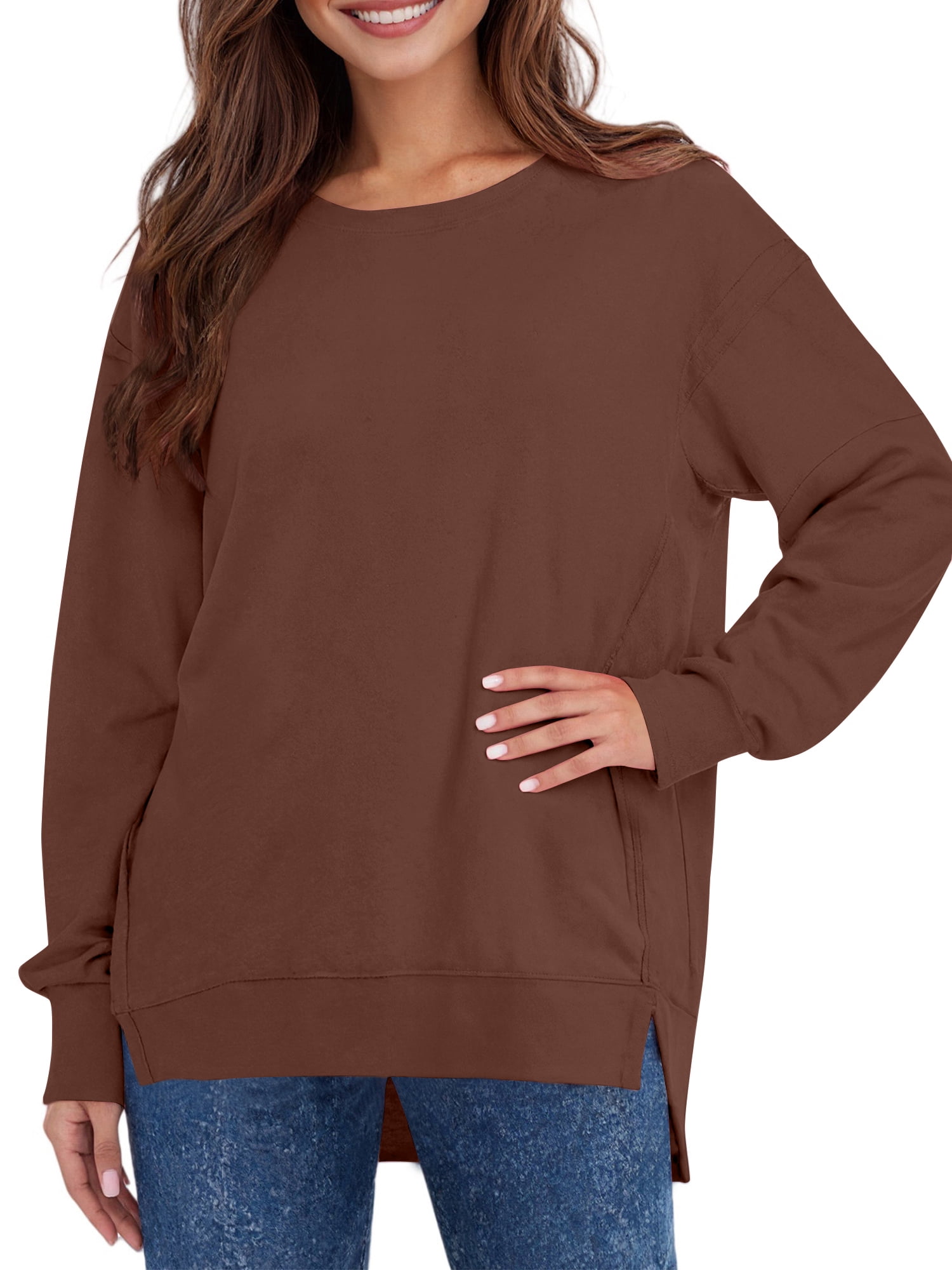 Sweatshirts for Women Long Sleeve Pullover Fall Crewneck Oversized Tops