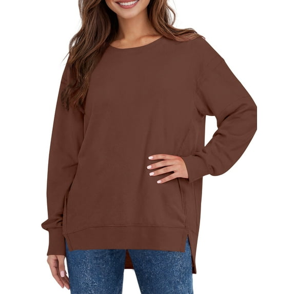 UVN Sweatshirts for Women Long Sleeve Pullover Fall Crewneck Oversized Tops