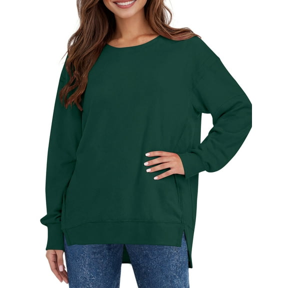 UVN Sweatshirts for Women Long Sleeve Pullover Fall Crewneck Oversized Tops