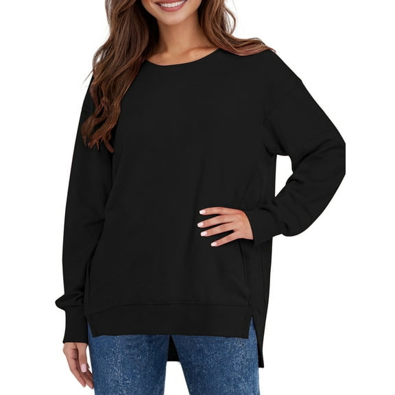 UVN Sweatshirts for Women Long Sleeve Pullover Fall Crewneck Oversized Tops