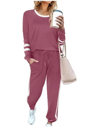 Womens Gym Set 2 Piece Tops Long Pants Jogger Sets Tracksuit Sweatshirt Pants  Sets Casual Sweatsuit Outfits Fashion Wear (Multicolor : Pink, Size : X- Large) : : Clothing, Shoes & Accessories