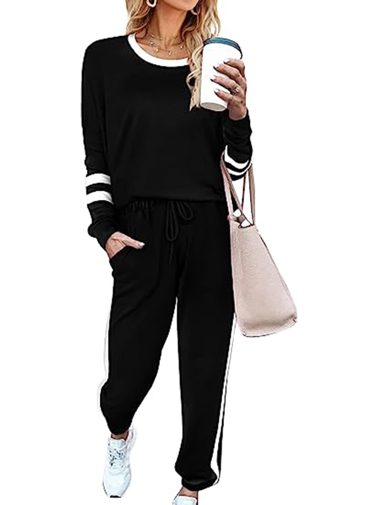 UVN Sweatsuits 2pcs Sets Womens Jogger Set Casual 2 Piece Outfit