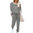 Sweatsuits Women 2 Piece Outfit Women New York Letter Printed Sweatsuits Hoodie Sweatshirt Drawstring Suit Track Suit Grey XXXL
