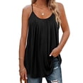 thumbnail image 1 of UVN Tank Tops for Women Pleat Spaghetti Strap Camisole Sleeveless Summer Tops Loose Fit Beach Tank Ladies Casual Tank Top, 1 of 7