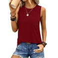 thumbnail image 1 of UVN Tank Tops for Women Summer Sleeveless Eyelet Blouse Casual Crew Neck Basic Tees, 1 of 9
