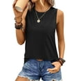 thumbnail image 1 of UVN Tank Tops for Women Summer Sleeveless Eyelet Blouse Casual Crew Neck Basic Tees, 1 of 9