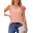 thumbnail image 1 of UVN Tank Tops for Women Summer Ruffle Short Sleeve Shirts Ladies Dressy Casual V Neck Blouses, 1 of 7
