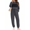 thumbnail image 1 of UVN Tracksuit for Women Colorblock Striped Sweatsuit Casual 2 Piece Sweatshirts Sweatpants Jogger Set Outfits, 1 of 10