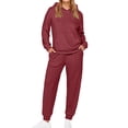 thumbnail image 1 of UVN Two Piece Outfits for Women Long Sleeve Hoodies Tops And Pants Pajamas Sets Casual Fall Winter Lounge Set with Pockets, 1 of 8