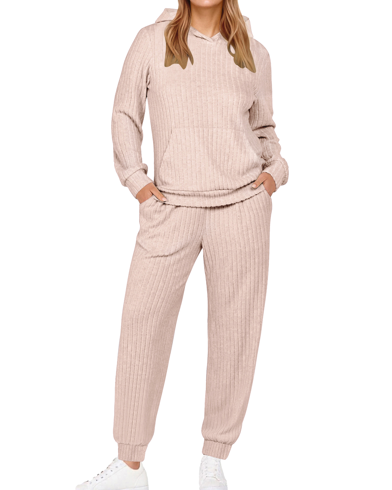 Two Piece Outfits for Women Long Sleeve Hoodies Tops And Pants Pajamas Sets Casual Fall Winter Lounge Set with Pockets