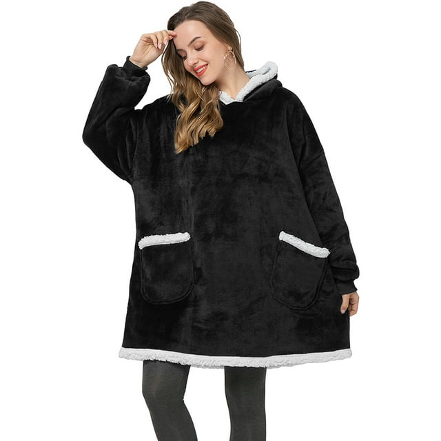 UVN Wearable Blankets Hoodies for Women and Men Flannel Oversized