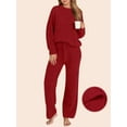 thumbnail image 1 of UVN Winter Pajama for Women Sweater Set Ladies Crewneck Tops and Long Pants Warm 2 Piece Loungewear, 1 of 10