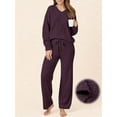 thumbnail image 1 of UVN Winter Pajama for Women Sweater Set Ladies V neck Tops and Long Pants Warm 2 Piece Loungewear, 1 of 9