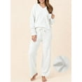 thumbnail image 1 of UVN Winter Pajama for Women Sweater Set Ladies V neck Tops and Long Pants Warm 2 Piece Loungewear, 1 of 9