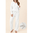 thumbnail image 1 of UVN Winter Pajama for Women Sweater Set Ladies V neck Tops and Long Pants Warm 2 Piece Loungewear, 1 of 9
