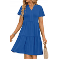 thumbnail image 1 of UVN Women Summer Dresses Short Sleeve V Neck Midi Dress Ladies Casual Beach A-Line Sundress with Pockets, 1 of 9