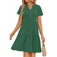 thumbnail image 1 of UVN Women Summer Dresses Short Sleeve V Neck Midi Dress Ladies Casual Beach A-Line Sundress with Pockets, 1 of 9