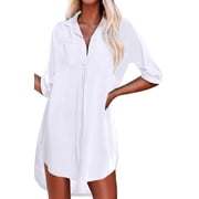 Shine Up Womens Swimsuit Cover Up Shirt for Summer Tops Bikini Beachwear Loose Beach Cover Ups Bathing Suit