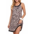 thumbnail image 1 of UVN Womens Nightgown Sleeveless Sleepwear Crewneck Wide Strap Pleated Nightshirt Casual Print Sleepdress, 1 of 8