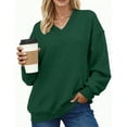 thumbnail image 1 of UVN Womens Oversized Sweatshirts Fall Winter Long Sleeve V Neck Hoodies Ladies Casual Loose Pullover Clothes, 1 of 7