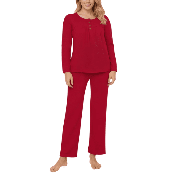 UVN Womens Pajama Sets Long Sleeve Crewneck Tops and Long Pajama Pants 2 Piece Lounge Set Sleepwear Fall Oufits Loungewear