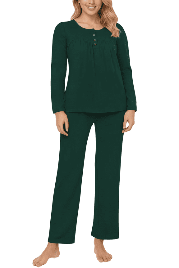 Womens Pajama Sets Long Sleeve Crewneck Tops and Long Pajama Pants 2 Piece Lounge Set Sleepwear Fall Oufits Loungewear