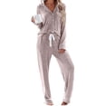 thumbnail image 1 of UVN Womens Pajama Sets Long Sleeve Top and Long Pants Soft Pjs Sleepwear Ladies Button Down Lounge Set, 1 of 11