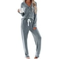 thumbnail image 1 of UVN Womens Pajama Sets Long Sleeve Top and Long Pants Soft Pjs Sleepwear Ladies Button Down Lounge Set, 1 of 10