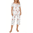 thumbnail image 1 of UVN Womens Pajama Sets Short Sleeve Crewneck Tops and Capri Pant Lounge Set Ladies Pjs Sleepwear Loungewear 2 Piece Outfit, 1 of 9