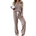 thumbnail image 1 of UVN Womens Pajamas Sets Long Sleeve Shirts and Drawstring Pants Ladies Loungewear Casual 2 Piece Matching Sets, 1 of 9