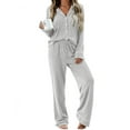 thumbnail image 1 of UVN Womens Pajamas Sets Long Sleeve Shirts and Drawstring Pants Ladies Loungewear Casual 2 Piece Matching Sets, 1 of 9