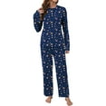 thumbnail image 1 of UVN Womens Pajamas Sets Long Sleeve Tops and Long Pants 2 Piece Outfit Fall Sleepwear Nightwear Soft Pjs Lounge Sets, 1 of 9