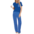 thumbnail image 1 of UVN Womens Pajamas Sets Short Sleeve Tops and Long Pants 2 Piece Outfit Casual Loose Sleepwear Nightwear Soft Pjs Lounge Sets, 1 of 8