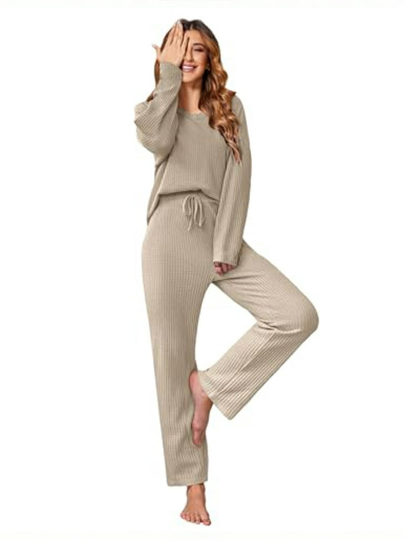 UVN Two Piece Sets for Women Casual Outfits Sets Textured Long