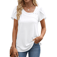 thumbnail image 1 of UVN Womens Summer Blouses Short Petal Sleeve Square Neck Ladies Button Shirts Dressy Casual Tunic Tops, 1 of 9