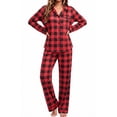 thumbnail image 1 of UVN Womens Winter Pajama Long Sleeve Casual Ladies Button Down Lounge Set for Women Soft Sleepwear Set with Pockets, 1 of 9
